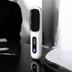 Wireless Heated Straightening Brush Black