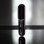 Wireless Heated Straightening Brush Black