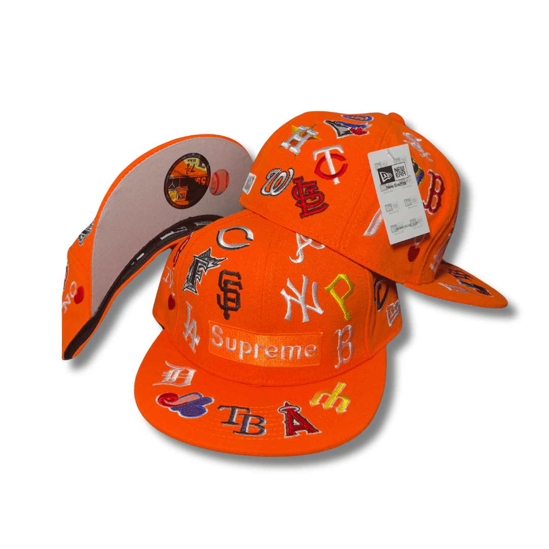 Supreme x New Era Multi-Logo MLB 59Fifty Vibrant Orange – Fitted