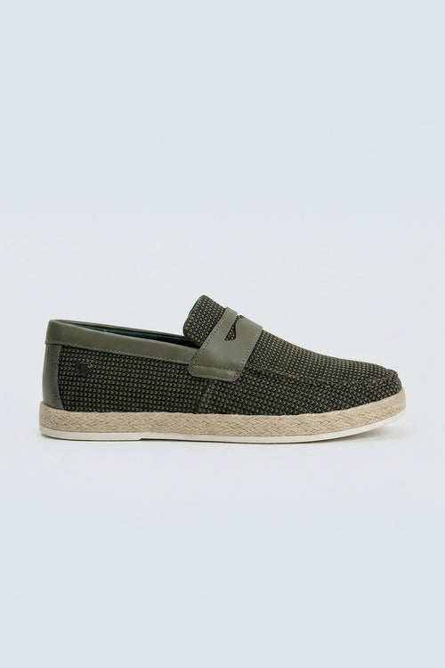 ND CITY™ Green Contrast Yacht Loafers