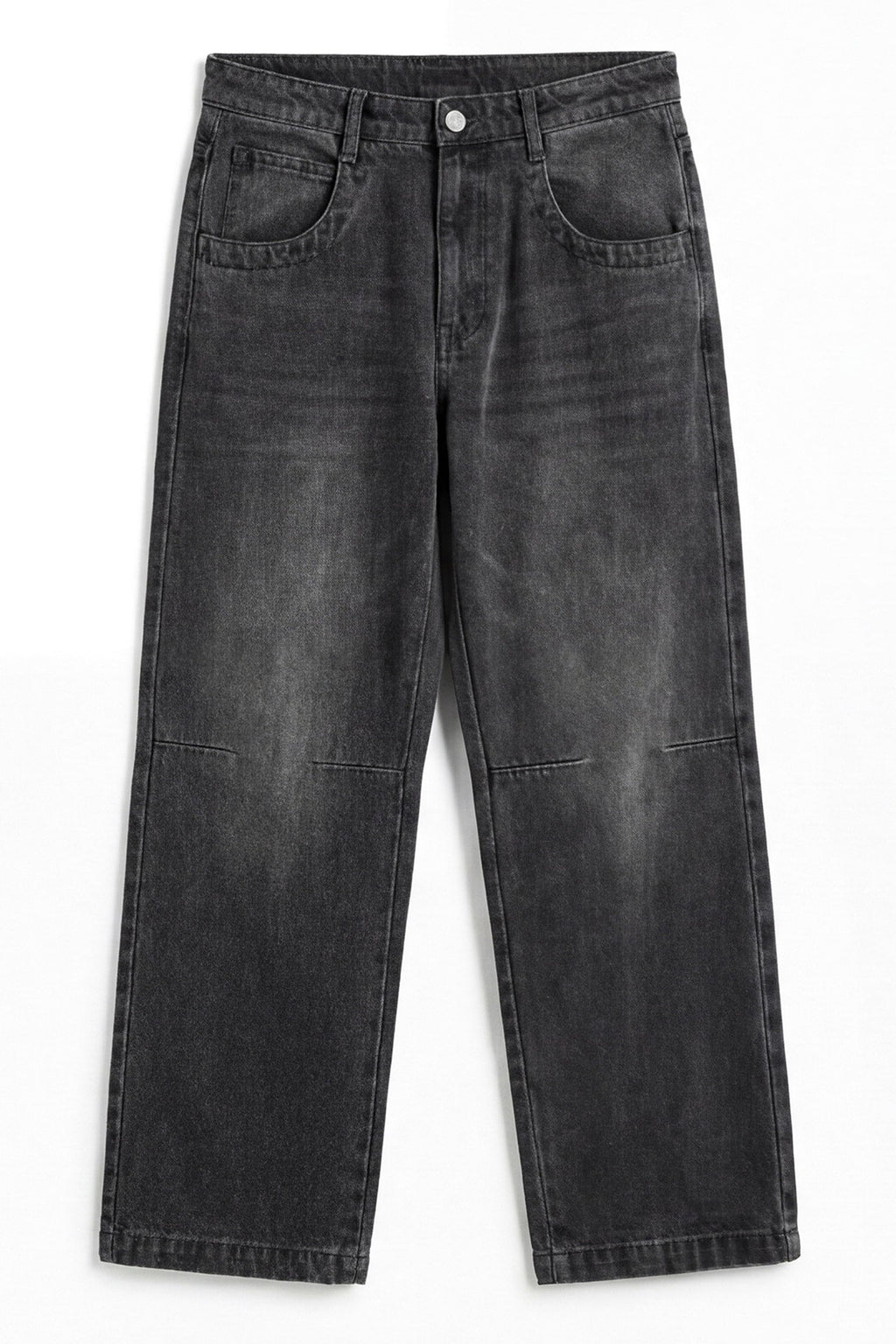 ND CITY™ Grey Mid Washed Baggy Fit Denim Jeans