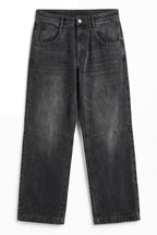 ND CITY™ Grey Mid Washed Baggy Fit Denim Jeans