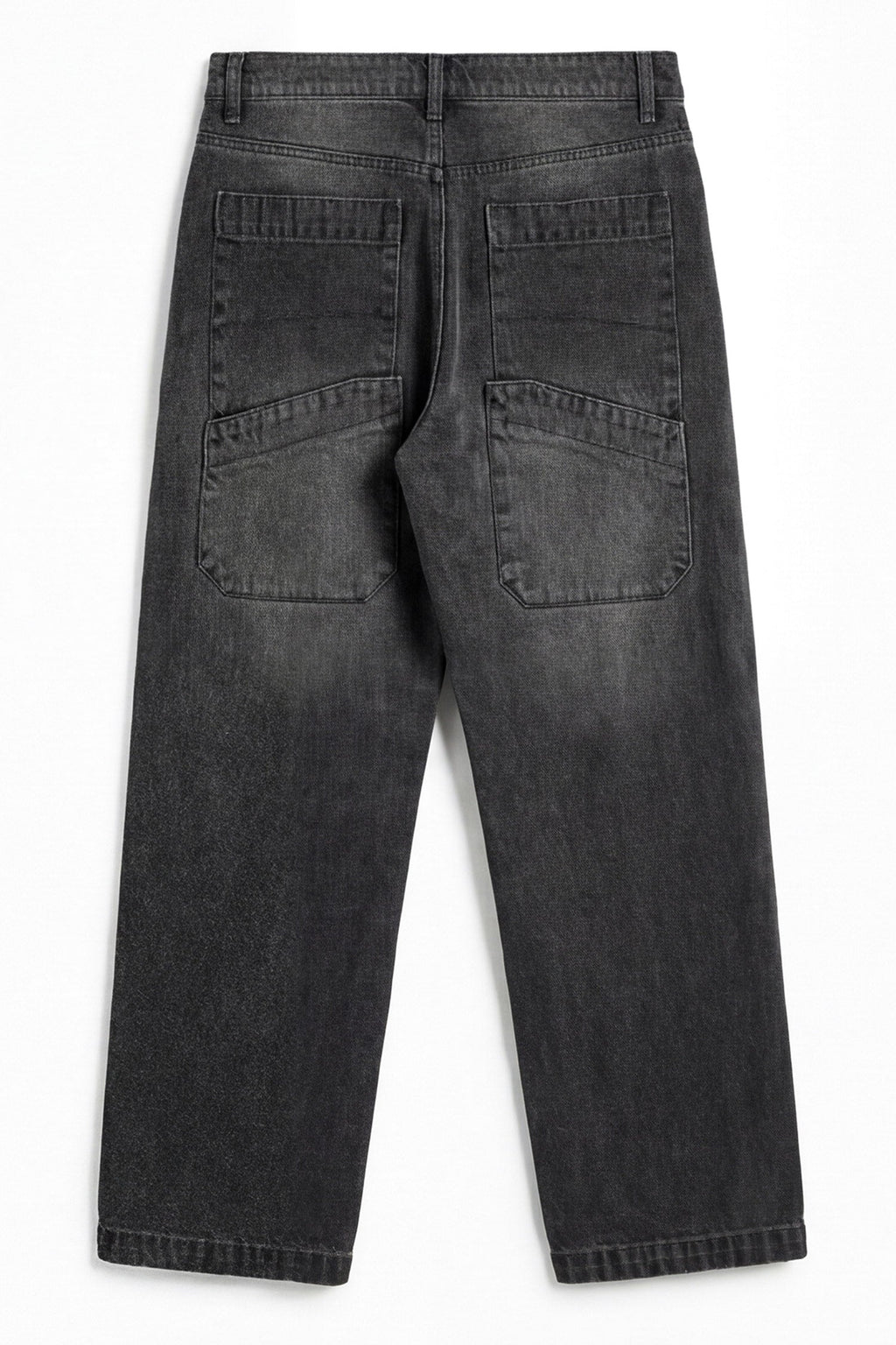 ND CITY™ Grey Mid Washed Baggy Fit Denim Jeans