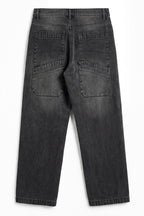 ND CITY™ Grey Mid Washed Baggy Fit Denim Jeans