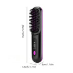 Wireless Heated Straightening Brush Black