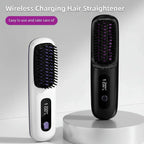 Wireless Heated Straightening Brush Black