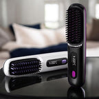 Wireless Heated Straightening Brush Black